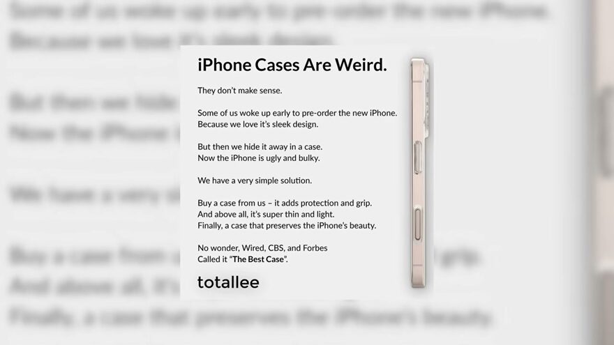 Text-only example: iPhone Cases Are Weird by totallee
